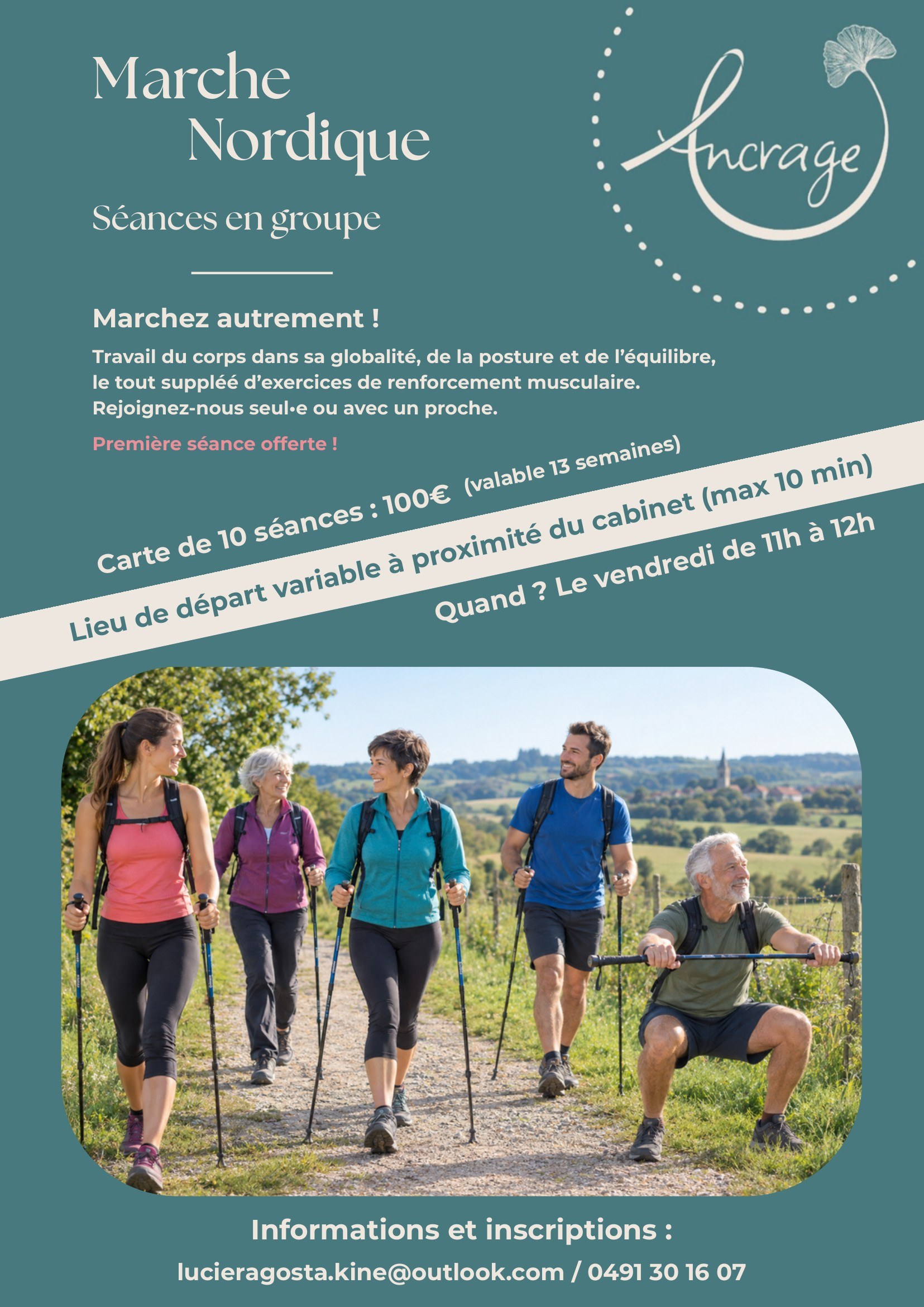 Groupe de marche nordique du Centre Paramédical Onco Ancrage